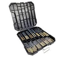 99PCS Drill Bit Set 1/16  to 3/8  Drill with Plastic Storage Case Premium HSS Black Gold Coated Twist Hex Shank Jobber