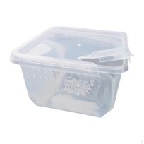 Reptile Feeding Box Hatching Case Carrier Rectangle Terrarium Animal Habitat Cage for white