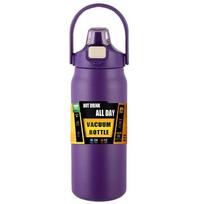 Lauko termosas, nešiojamas 304 nerūdijančio plieno terminis puodelis, vakuuminis kolbos sportinis vandens butelis su šiaudais 800ml violetinė