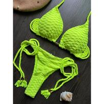 Seksualus bikinio rinkinys 2024 m. Moteriški maudymosi kostiumėliai Push Up stringi Brazilijos maudymosi kostiumėlis paplūdimio dėvėjimas Moteriškas bikinis L blue