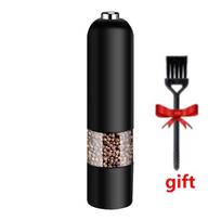 Automatic Salt Pepper Grinder Set Electric Spice Mill For Pepper Spice Adjustable Coarseness Kitchen Grinding Gadgets ADM black