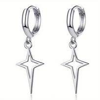 1 Pair of Romantic New Wave Mangosteen Earrings Female Cross Polaris Earrings Earrings Earrings Earrings Temperament Creative Personality Ear Jewelry