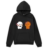 Bubu and Dudu Hoodies Panda Bear Love Graphic Sweatshirt Kawaii Cute Women Clothes Clothing Aesthetic Casual Korean Hoody S