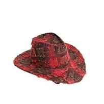 1Pc Floral Plaid Hat, Fashionable Cowboy Hat, Unisex Outdoor Travel Hat 1Pc (55-60cm) kava