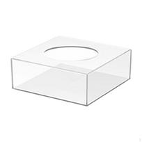 Akrilinis pyragų stovas, desertinis stalas, vitrininis stovas Maistas centrinei detalei 20cmx20cmx10cm white