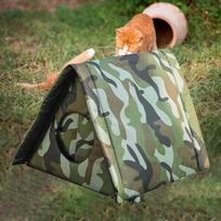 Pet Bed Foldable Cave House Cat Kennel Detachable Outdoor Stray Shelter for Park
