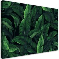 Canvas print, Exotic leaves in monochrome green 60x40 žalia
