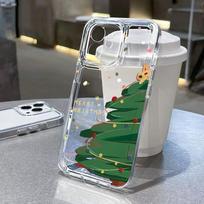 Kalėdinis telefono dėklas iPhone 11 13 XR 15 Pro Max 12 16 Pro Max iPhone 14 7 8 Plus XS Max Samsung A15 A55 A05 Redmi 12 13C 13 Huawei Mate 30 40 iPhone 15 balta