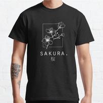 Vyriški Mados Laisvalaikio Trumpomis Rankovėmis Vyšnių Žiedų Japoniški Minimalistiniai Juodi Marškinėliai Per dydį T-shirtai S juoda