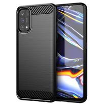 For Oppo Realme 8 7 Pro Case Cover Realme 7 8 6 Pro 6S 7i Shockproof Bumper Carbon Fiber Soft Silicone Phone Case Realme 8 Pro Realme 8 juoda