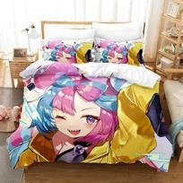 Anime Nanjyamo Kawaii Iono Bedding Set Duvet Cover Bed Set Quilt Cover Pillowcase Comforter king Queen Size Boys Adult Bedding EU Single 135x200cm