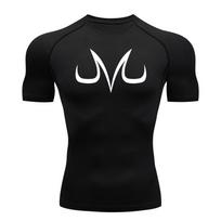 Graphic Compression Shirts for Men Summer Short Sleeve Rash Guard Gym Workout Tshirt Athletic Quick Dry Baselayer Undershirts S black