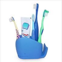 Creative Multifunctional Cartoon Cute Silicone Big Whale Toothbrush Holder Holder 2 Colors mėlyna