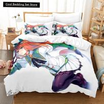 3D Print Anime Kawaii Grils Pretty Derby Bedding Sets Duvet Cover Set With Pillowcase Twin Full Queen King Bedclothes Bed Linen EU single(135x200cm)