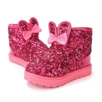 2024 Autumn Botas Child Shoes Actiskid Winter Boots for Children Snow Boots Fashion Girl Sneakers Lovely Rabbit Cartoon Shoes 21insole13cm raudona