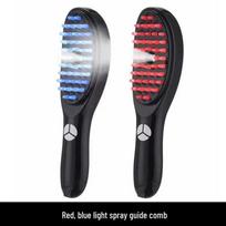 Red Light Vibration Oil-Control Scalp Massager for Hair Growth & Care - Electric Phototherapy Hair Comb gray