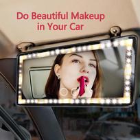 Rechargeable Car Sun Visor Vanity Mirror With LED Lights 3 Light Modes Sunshade Makeup Mirror Dimmable Led Light Cosmetic Mirror balta