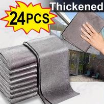 12/24PCS Magical Glass Wiping Cloth, No Water Stains, Kitchen and Household Car Wash Towels, Bathroom Mirror Special 12PCS šviesiai pilka spalva