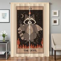 Window Kitchen Curtains for Living Room 2 Pieces Blackout Curtains Door Curtain Raccoon Tarot Partition Bedroom Decoration Shade W50xH70cmx2pcs-CL