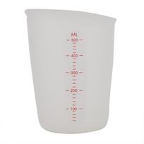 Skaidrus minkštas silikoninis matavimo puodelis vizualus pusiau pralaidus pieno puodelis (500 ml) white