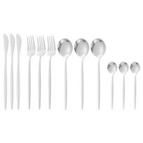 12Pcs Tableware Set Spoons Knives Forks Glossy 410 Stainless Steel Cutlery Set for Home Restaurant sidabras