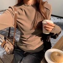 Herringbone line design inner bottoming shirt long-sleeved T-shirt women's autumn and winter new brushed thickened slim fit warm top S brown