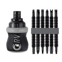 LEFAVOR ratchet wrench screwdriver set ratchet handle carbon steel screwdriver Easy to carry tools for home repairs gray