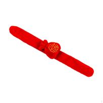 Plush Slap Bracelet 25cm Chinese Year Red Wrap Around Holiday Gift, Wristband, Clapping Style B