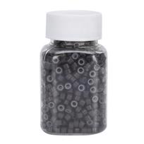 Hair Extension Ring Loops Silicone Lined Micro Beads Links Aluminum Hair Extension Tool3# Dark