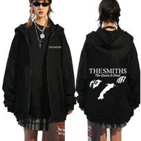 Roko grupės The Smiths spaudinys užtrauktuku užsegamas džemperis vyrams ir moterims, mada, kasdieniai užsegami džemperiai, Harajuku vintažinis didelio dydžio užtrauktuku užsegamas švarkas XS juoda