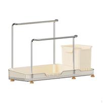 Drainage Sink Drying Rack High Bearing Wall or Countertop Mounted Multiuse Scrubber Brushes Single Layer beige