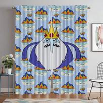 Adventure Time Window Curtain for Room 2 Panel Anti-mosquito Curtains Halloween Decoration Partition Shades Tulle for Bedroom W50xH70cmx2pcs-CL brown