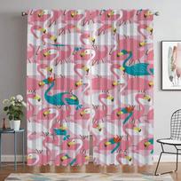 Flamingo Window Curtain for Room 2 Panel Blackout Curtains Shades Tulle for Bedroom Halloween Decoration Partition Living Camera W50xH70cmx2pcs-CL