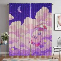 Kirbys Tulle for Bedroom Anti-mosquito Curtains 2 Pieces Blackout Curtain for Room 2 Panel Halloween Decoration Partition Shades W50xH70cmx2pcs-CL gray
