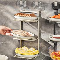 Food Prep Tray Vegetable Rack Wall Mounted Dish Storage Side Plate