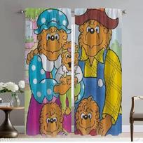 Berenstain Bears Window Curtain for Room 2 Panel Blackout Curtains Shades Tulle for Bedroom Partition Halloween Decoration Child W50xH70cmx2pcs-CL