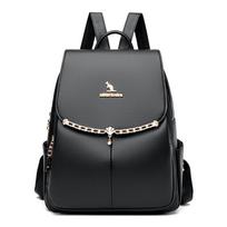 New feminine travel backpack school bag bags high qualitypu leather feminine backpack