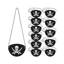 12Pcs/pack Pirate Eye Patches Black Felt One Eye Skull Captain Eye Patches for Halloween Christmas Pirate Theme Party 1