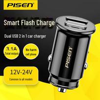 PISEN Mini Car Charger, Dual USB Adapter, Fast Charging for Mobile Phones 15.5W Dual USB juoda