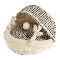 Cat Cave Bed All Seasons Comfortable Warm Foldable Washable Semi Enclosed Pet Tent Cave Bed for Small