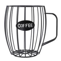 Coffee Pod Holder Iron Metal Beer Cup Shaped Coffee Capsule Storage Basket Organizer for Counter black