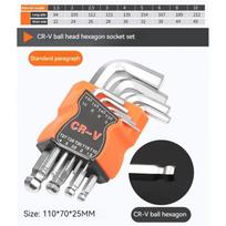 9PCS Double-End L Type Screwdriver Hex Allen Key Torx Wrench Set Screwdriver Bits Star Spanner Key Hand  Repair Tools orange