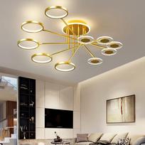 Luxurious Gold Chandelier for Living Room, Bedroom, and Dining Room - Modern Minimalist Design with Unique Creative Touch 10 headlights auksas