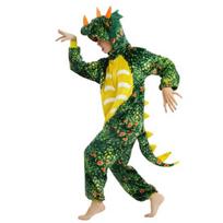 Vienos dalies animaciniai dinozauro pižama Cosplay kostiumas Helovino vakarėliams Vaidmenų žaidimo apranga Storas flanelinis miegui skirtas drabužis Žiemos šiluma Namų drabužiai M tamsiai žalia spalva