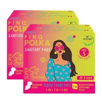 PINQ POLKA Period Combo Pack -  Organic Cotton Soft Feel Ultra ,16 XXL(Heavy Flow), 14 XL (Night), 10 Regular (Day) 10 Pantyliner (Discharge)