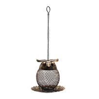 Metalinis pelėdos lesalas Paukščių lesalas Terasa Metalinis pakabinamas paukščių lesalas Kolibrių lesalas 1pc bronza