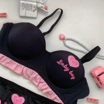 Girls Cute Push Up Bras Sweat Underwear Wireless Lingerie Backless Bras For Women Bras Lace Wide 34/75AB white