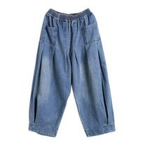 Women's Summer Wide Leg Pants Casual Large Size Jeans Loose Jeans 3XL gray