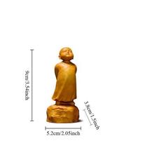 1pcs Cliff cypress wood carving Zen Master Solid wood Buddha statue Tea Pet Handheld components Car ornaments home decoration