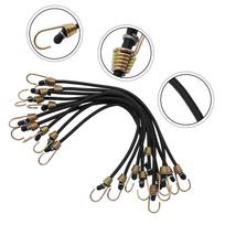 Elastic Bungee Cord Hook Straps Elastic Rope Elastic Bungee Cord Hook Luggage 10PC juoda
